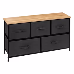 Commode basse 5 tiroirs Tissa gris foncé 5five