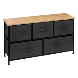 Commode basse 5 tiroirs Tissa gris foncé 5five