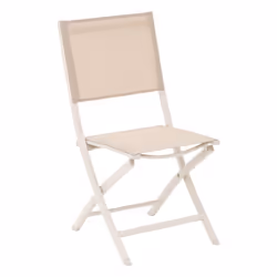 Cette chaise de jardin pliante lin/structure argile Essentia de la marque Hespéride vous offrira une assise d'appoint très pr ...
