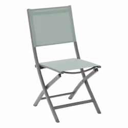 Cette chaise de jardin pliante vert olive/structure graphite Essentia de la marque Hespéride vous offrira une assise d'appoin ...
