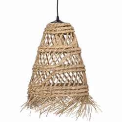 Description générale Découvrez notre luminaire suspendu en roseau naturel de style bohème, d'un diamètre de 28 cm et d'une ha ...