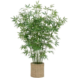 Atmosphera - Plante artificielle Bambou dans un Pot en fibres naturelles d 90 x h 150 cm