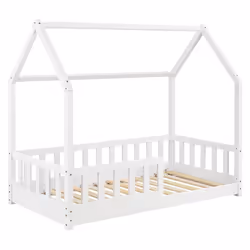Description générale Le Lit Cabane Enfant Bosco Blanc 90x190 de la marque Atmosphera est bien plus qu'un simple meuble ; c'es ...