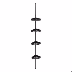 Étagère de douche - FIVE - Télescopique - Noir - 4 paniers - Hauteur ajustable jusquà 240 cm