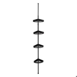 Étagère de douche - FIVE - Télescopique - Noir - 4 paniers - Hauteur ajustable jusquà 240 cm