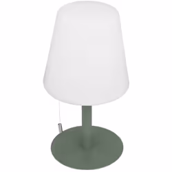 Lampe à poser outdoor, disponible en coloris ambre ou vert, mesurant 30 cm x 16 cm. . Fonctionne sur batterie avec une autono ...
