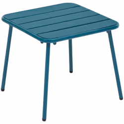 Description générale La table basse de jardin carrée 'Phuket' en bleu canard est un meuble élégant et pratique, conçu pour em ...