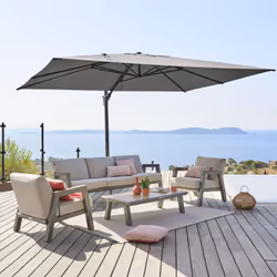 Hesperide - Parasol déporté Suenyo blé Sunbrella® 4x3m anthracite - Hespéride