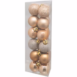 Déco de sapin Lot de 18 Boules de Noël D 3 cm - Beige Nude - Feeric Christmas (-) Dimensions : D. 3 cm - 18 Boules assorties  ...