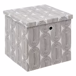 5five - boîte tissu 31x31cm gris avec motifs mix n modul