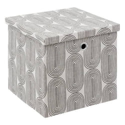 5five - boîte tissu 31x31cm gris avec motifs mix n modul