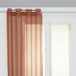 Atmosphera - Voilage fin uni à oeillets Terracotta 135x240 cm