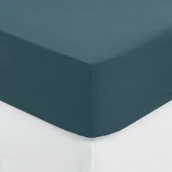 Drap-housse Carina en coton 90x190cm bleu orage - Atmosphera créateur d'intérieur