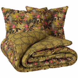 La parure de lit imprimée "Tropical boudoir" Atmosphera réveillera le décor de votre chambre à coucher. Une ravissante parure ...