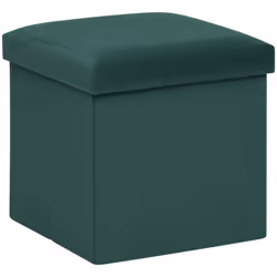 Siège ou rangement ? Le pouf pliant "Tess" en velours Atmosphera saura vite se rendre indispensable chez vous par son côté do ...
