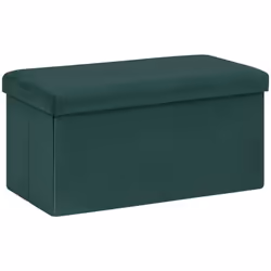 Plus besoin de choisir entre siège et rangement grâce à ce pouf pliant double "Tess" en velours Atmosphera. Un meuble fonctio ...