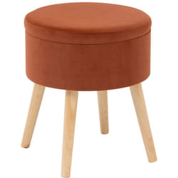Atmosphera - Tabouret Coffre Tess En Velours Ambre