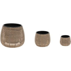 Atmosphera - Lot de 3 Cache-pots aspect Rotin d 20 d 29 et d 45 cm