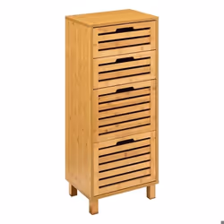 Meuble 4 Tiroirs en Bambou Sicela 97cm Naturel