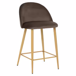 Installez vous confortablement autour de votre ilot de cuisine avec ce tabouret en velours Slano coloris taupe de la marque A ...