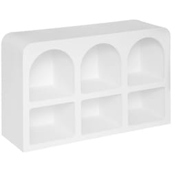 Atmosphera - Meuble Etagère 6 niches Soleya Blanc