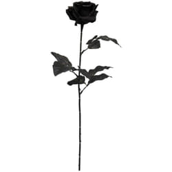 Atmosphera - Branche décorative spéciale fêtes Rose Noire pailletée dorée h 62 cm - Feeric Christmas