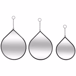 Le lot de 3 miroirs goutte "Leny" Atmosphera donnera une allure résolument contemporaine à un mur de votre maison. Cadre en m ...