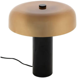 Atmosphera - Lampe champi Jody H37 verre ambre et noir
