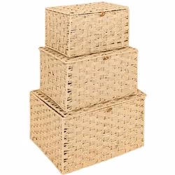 Découvrez le charme intemporel de l'ensemble de 3 malles "Elio" Atmosphera. Ces malles de rangement offrent un espace de rang ...