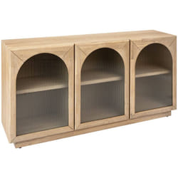 Buffet 3 portes en verre Lousada acacia 160x80cm Atmosphera créateur d'intérieur