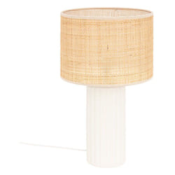 Atmosphera - Lampe cylindre 47 cm Tylia céramique cannage