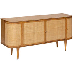 Atmosphera - Buffet 4 portes Kisco hévéa Rotin 150x75cm créateur d'intérieur