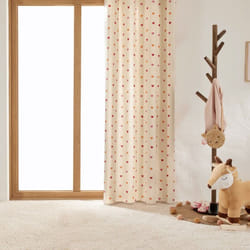Atmosphera - Rideau à oeillets enfant motifs coeurs Beige 140x260 cm