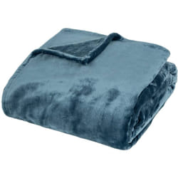 Atmosphera - Plaid flanelle Cuddly bleu égéen 180x230cm créateur d'intérieur