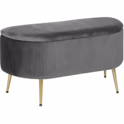 Donnez une touche de luxe et de praticité à votre intérieur avec le Banc Coffre Solaro en Velours Gris de la marque Atmospher ...