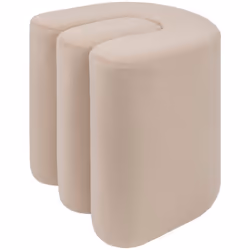 Pouf tapissé beige au design moderne - forme unique et ondulée avec des bords doux Design moderne : Le pouf tapissé beige BOL ...