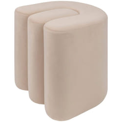 Atmosphera - Pouf En Velours Bolan Beige