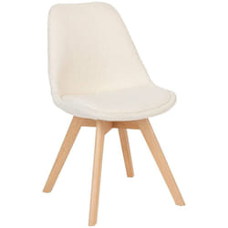 Chaise Baya pieds hêtre bouclette blanc Atmosphera créateur d'intérieur