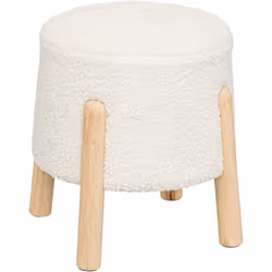 Transformez votre intérieur avec le Tabouret d'Appoint Inuit Bouclette Blanc de la marque Atmosphera, un meuble aussi charman ...