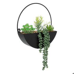 Plante Artificielle Suspendue Imy Pot Métal Noir H41cm Atmosphera Créateur D'Intérieur