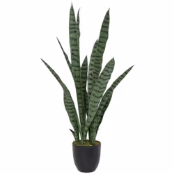 La plante artificielle "Toby" Atmosphera imite la plante sansevieria, plus communément appelée langue de belle-mère. Nichée d ...