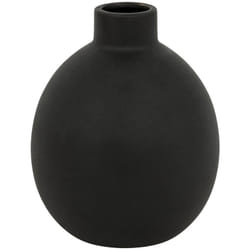 Atmosphera - Vase céramique Rily noir H18cm créateur d'intérieur
