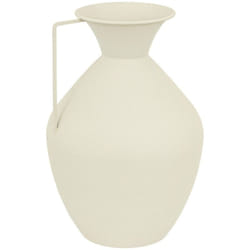 Atmosphera - Vase amphore en métal Blanc design moderne h 36 cm
