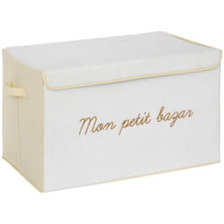 Atmosphera - Coffre de rangement enfant Yuma blanc bouclette 36x57cm créateur d'intérieur