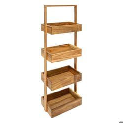 Etagère - FIVE - 4 niveaux - Acacia - Bois massif - Contemporain