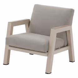Fauteuil de salon de jardin Axiome argile aluminium et texaline et polyester - Hespéride - Argile