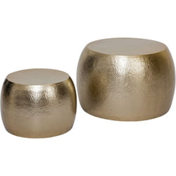 Lot de 2 tables basses Issam métal doré D70 50cm Atmosphera créateur d'intérieur