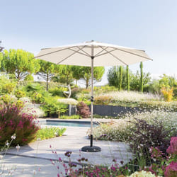 Hesperide - Parasol mat central rond 3m Loompa argile / blé Hespéride