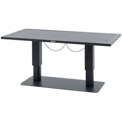 Table de jardin relevable rectangulaire Salimia graphite 150 x 80 x 69cm en aluminium - Hespéride