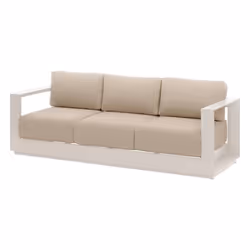 Canapé de jardin en aluminum 3 places ALLURE - Avoine et beige zebrano
